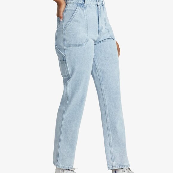 RVCA Recession Denim Straight Leg Jeans in Light Wash, Size 24 - Picture 7 of 14